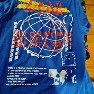 Brand New ROMWE Vibrant Blue Graphic Tee